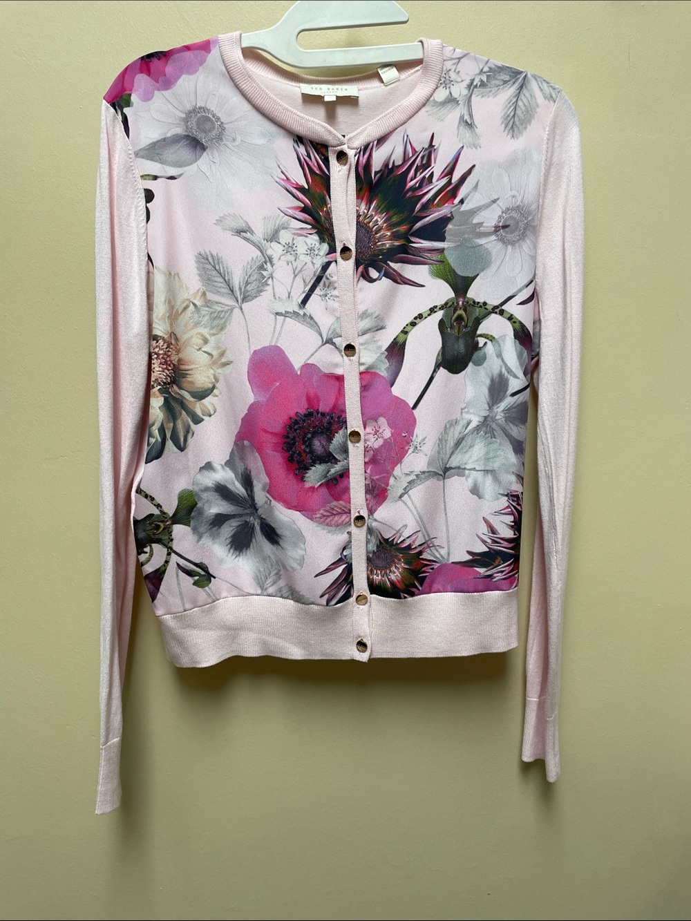 Ted Baker Light Pink Floral Button-Front Cardigan